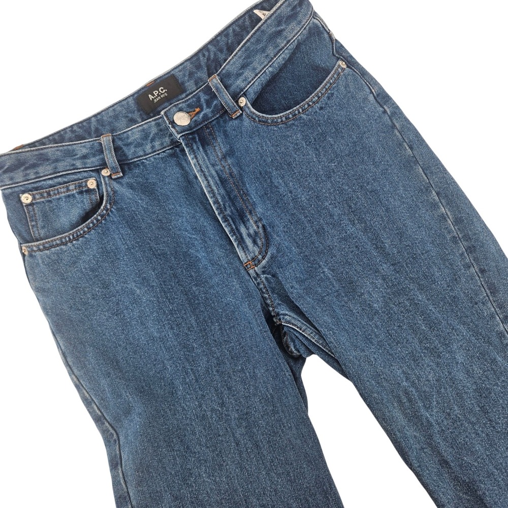 A.P.C. Womens 27 Jean 80's Cotton Japanese Paper Denim Tapered High Rise Indigo